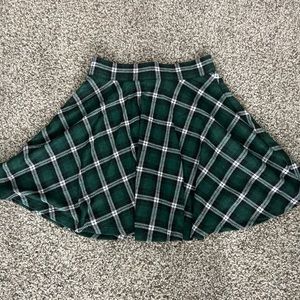 Green plaid skirt
